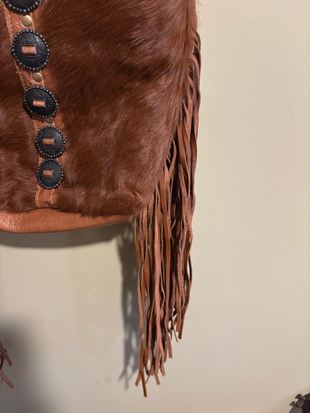 Myra Bag Flouncy Leather Fringe Crossbody Purse - Picture 3 of 6